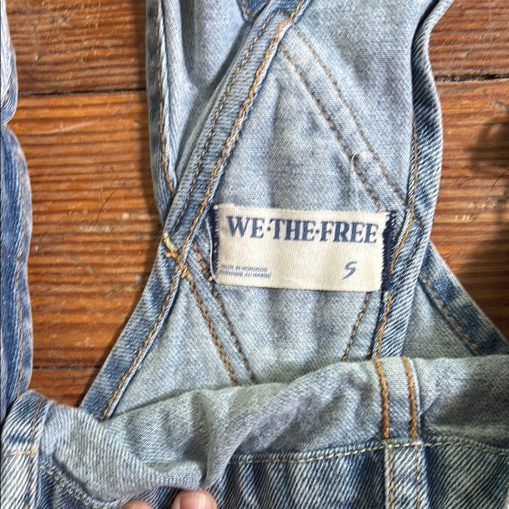 We The Free (Free People) Blue Jean Overall Shorts - Picture 2 of 3